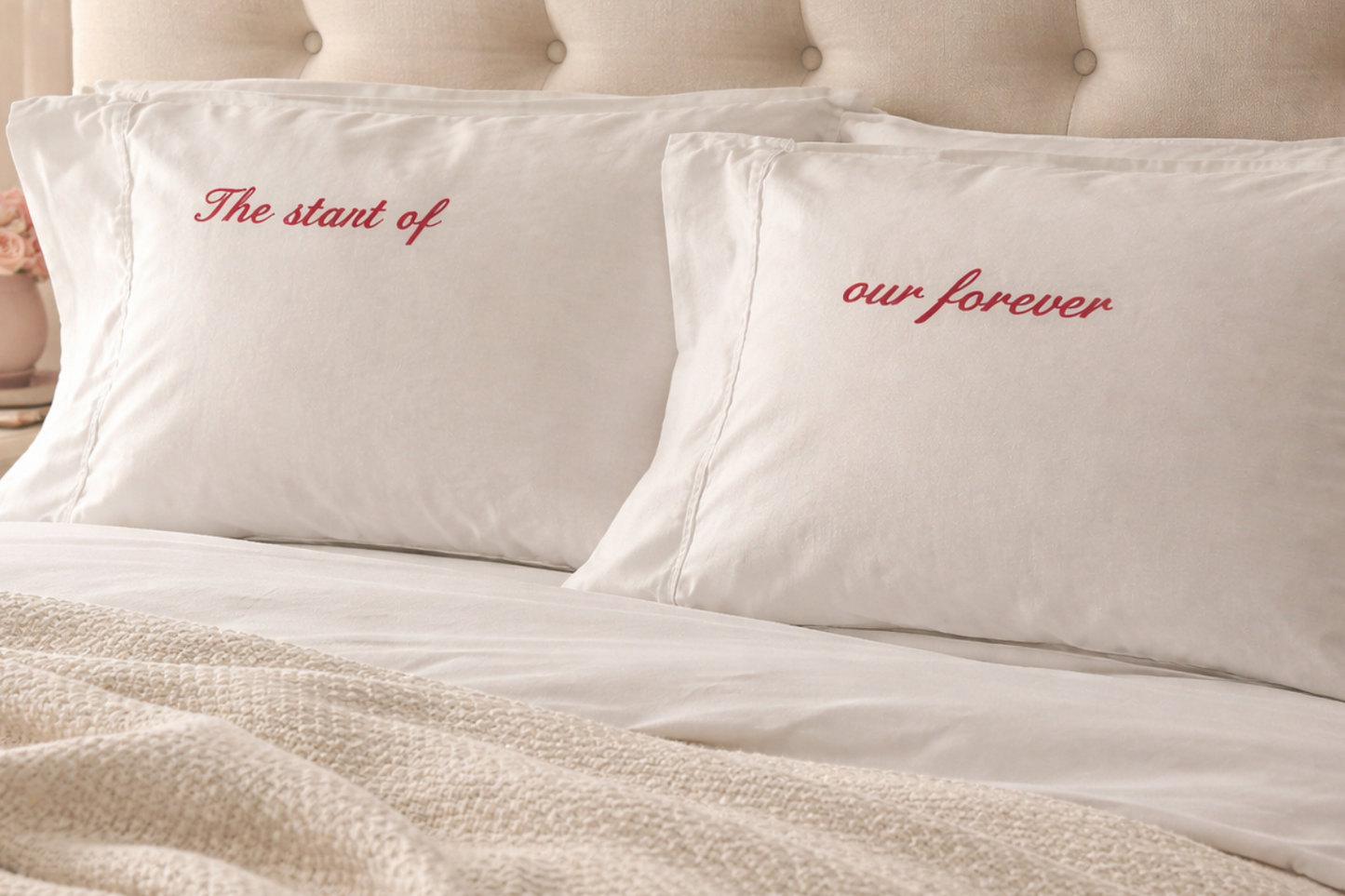 Pillow Case 50x80 cm . The Start of our forever