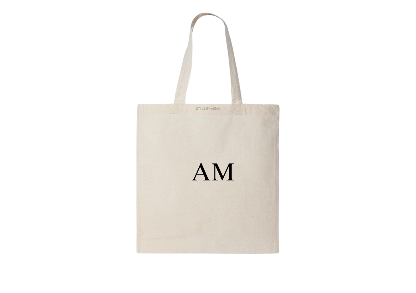 Tote Bag with 2 LETTERS Medium size 6 to 12  . Placement as picture (Copy)