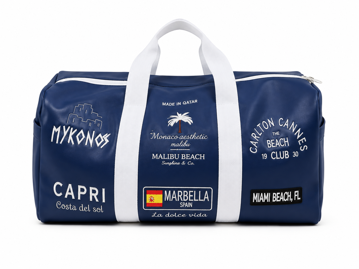 Premium Leather Travel Duffle Bag Leather – Embroidery تطريز 🪡