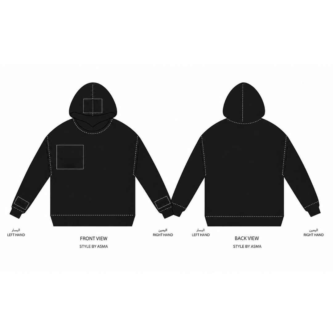 Black Hoodie with logo on the left chest